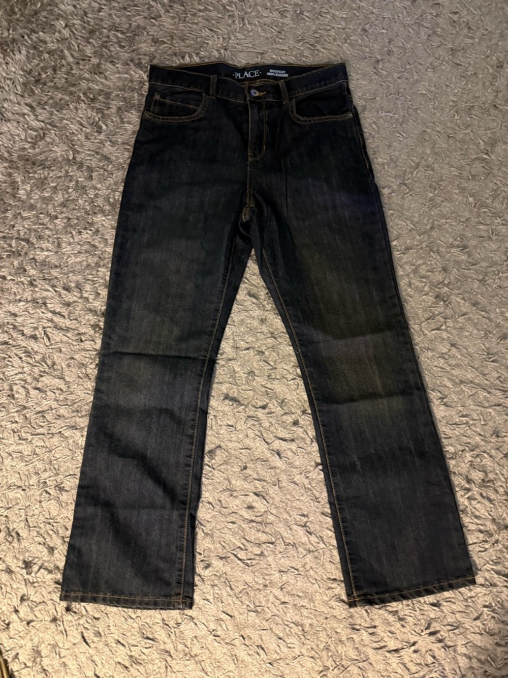 The Children's Place Boys' Dark Wash boot cut Jeans 12 husky